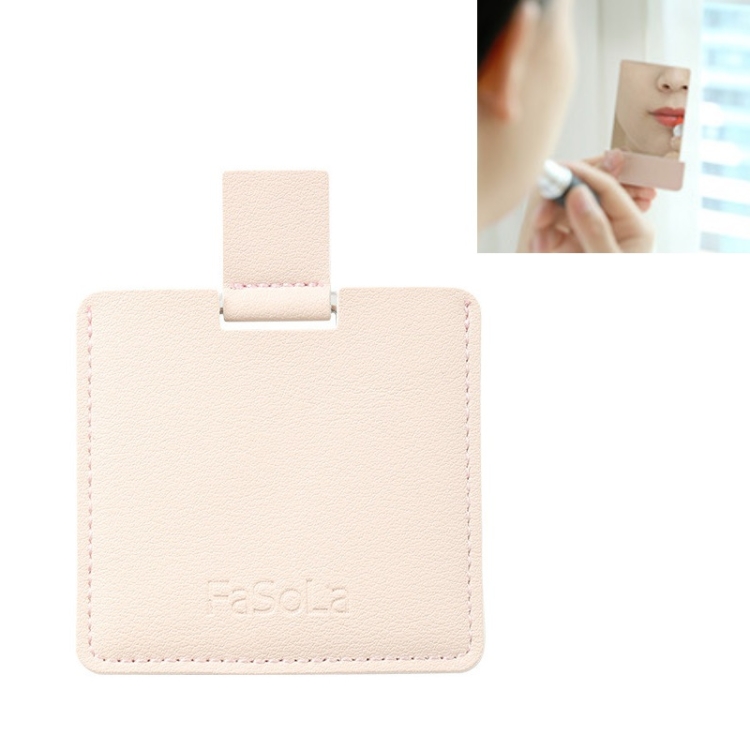 

3 PCS FaSoLa Portable Mirror Small Foldable Stainless Steel Makeup Mirror, Style:Square(Pink)