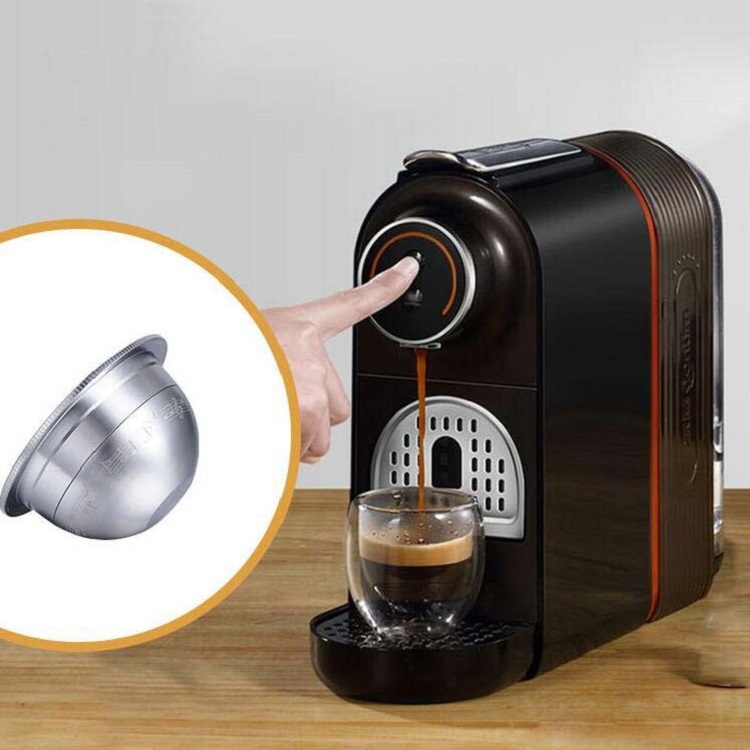 

Coffee Capsule Reusable Stainless Steel Coffee Filter(Silver)
