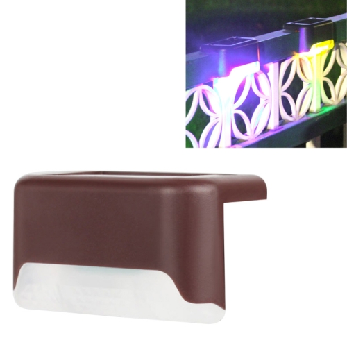 

4 PCS Solar Railing Light Staircase Light Outdoor Waterproof LED Step Light Garden Decoration Landscape Light, Colorful Light(Brown)