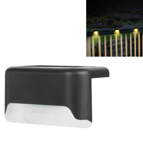 

4 PCS Solar Railing Light Staircase Light Outdoor Waterproof LED Step Light Garden Decoration Landscape Light, Warm White Light(Black)