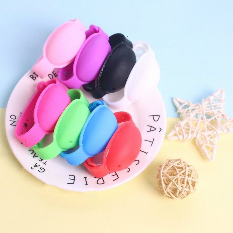 

10 PCS Children Wash-free Portable Silicone Antibacterial Disinfectant Bracelet Strap, Random Color Delivery