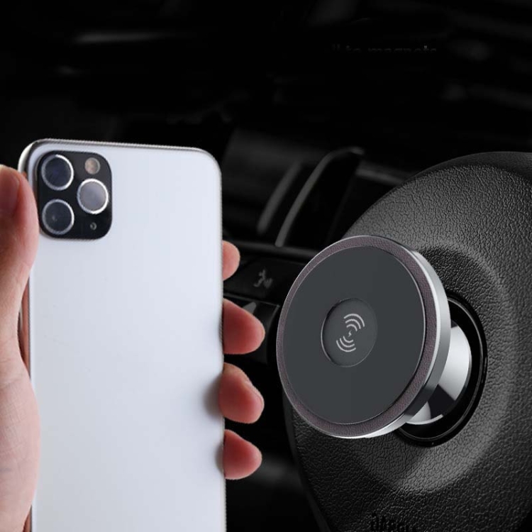 

10W Magnetic Car Nano Wireless Charging Mobile Phone Stand, Style: Black + Charging Cable(Air Outlet)