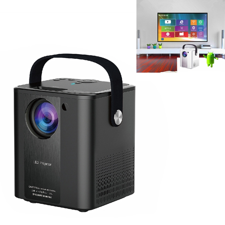 

C500 Portable Mini LED Home HD Projector, Style:Android Version(Black)