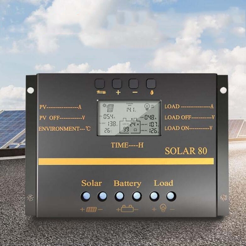 

Solar Controller SOLAR80 12V/24V 80A Solar Charge and Discharge Controller LCD Liquid Crystal Display