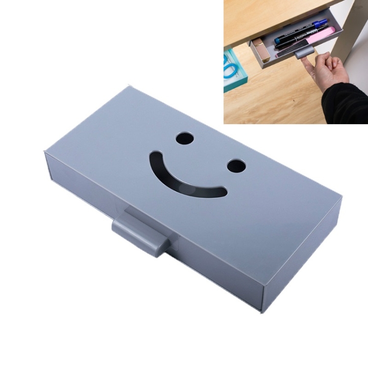 

5 PCS Hidden Drawer Storage Box Office Desk Bottom Paste Large Capacity Pen Case(Gray)