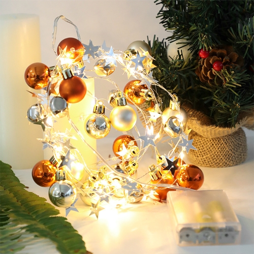 

2m 20LEDs Christmas String Lights Christmas Bells Ball Decoration Lamp, Style: Withered Gold Bell