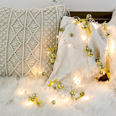 

2m 20LEDs Christmas String Lights Christmas Bells Ball Decoration Lamp, Style: Gold Bowknot Bell