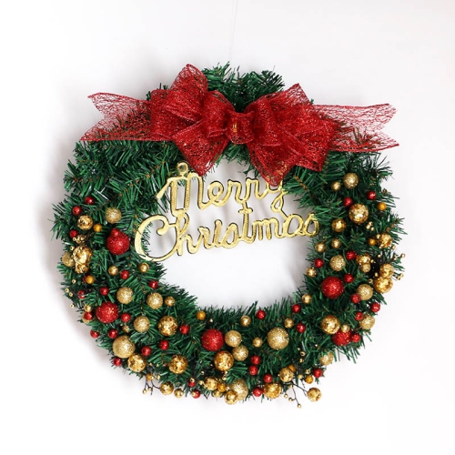 

Sprinkle Powder Ball Christmas Wreath Christmas Ornament Bow Pendant, Size:30 CM