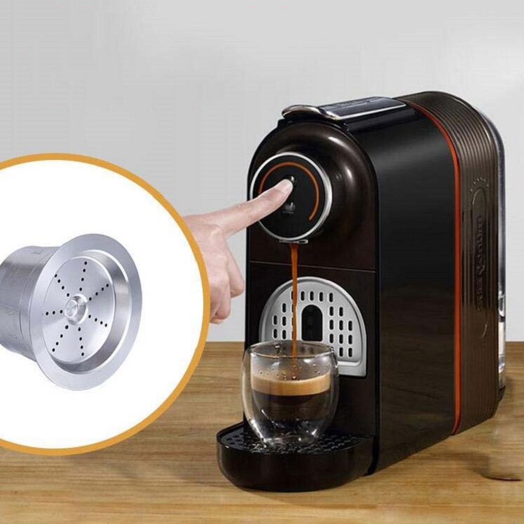 

Coffee Capsule Coffee Filter Food Grade Stainless Steel Reusable Coffee Machine Capsule Pattern Random Delivery