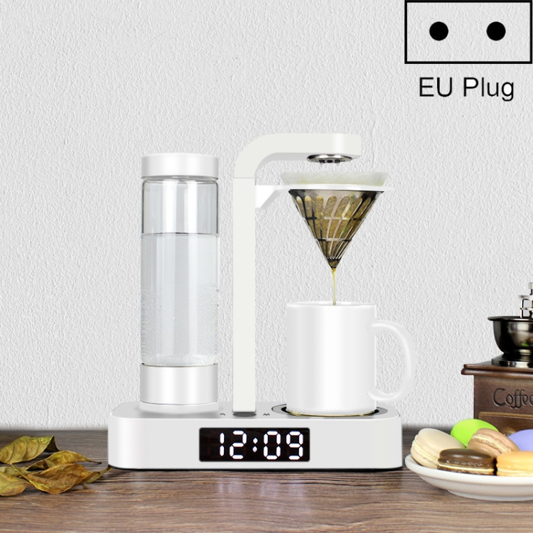 

HOMEZEST Household Stainless Steel Mesh Coffee Machine Commercial Automatic Drip Coffee Maker, Style:EU Plug(White)