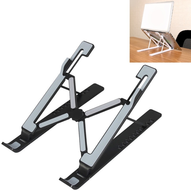 

10-gear Height Adjustment Portable Folding Laptop Stand(Black )