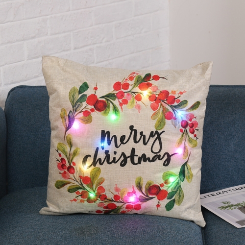 

Christmas Series LED Sofa Pillow Cushion Cover Pillowcases Without Pillow Core(Christmas Letter )