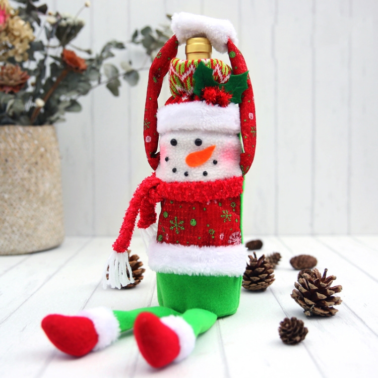 

Christmas Decoration Portable Red Wine Bottle Cover(Snowman)