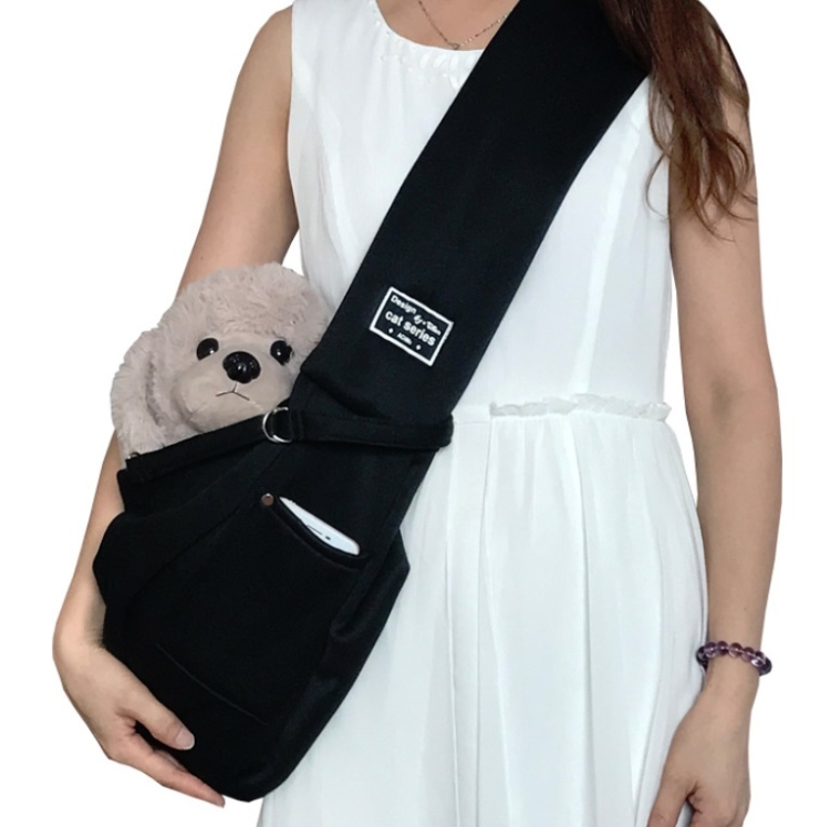 

Pet Outing Carrier Bag Cotton Messenger Shoulder Bag, Colour: Black