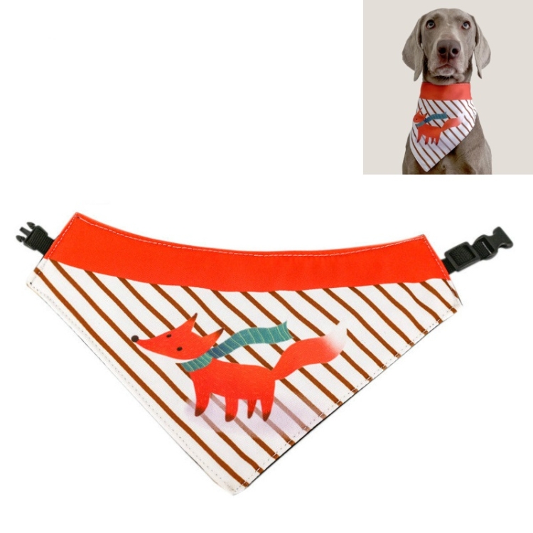 

Red Little Fox Pet Scarf Three-layer Thickened Waterproof Saliva Towel, Size: XS