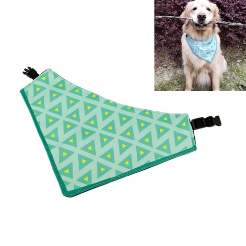 

Pastoral Style Green Deometric Triangle Pet Scarf Three-layer Thickened Waterproof Saliva Towel, Size: XS