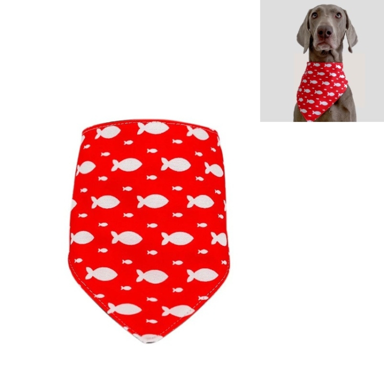 

Red Bottom Fish Pet Scarf Three-layer Thickened Waterproof Saliva Towel, Size: XXL