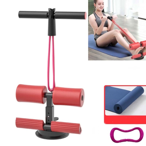 

Suction-cup Abdominal Curler Sit-up Aid Household Waistcoat Line, Style:Drawstring + Yoga Mat(Red)