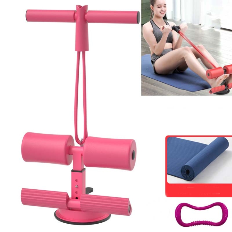 

Suction-cup Abdominal Curler Sit-up Aid Household Waistcoat Line, Style:Drawstring + Yoga Mat(Pink)