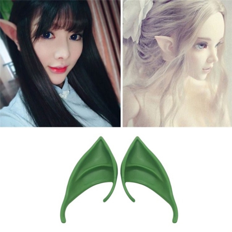 

10 Pairs Halloween Elf Latex Ears Cosplay Props, Size:10cm(Green)