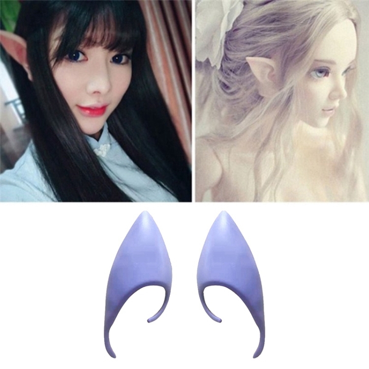 

10 Pairs Halloween Elf Latex Ears Cosplay Props, Size:10cm (Purple)