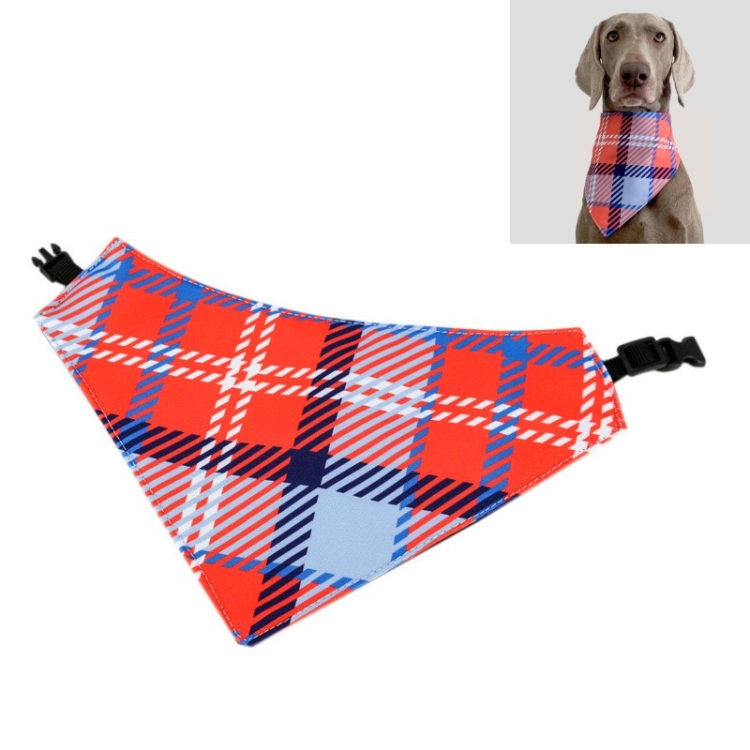 

Pet Triangle Towel Three-layer Thickened Waterproof Saliva Towel, Size: L(Blue Orange)