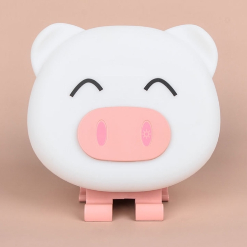 

Mini USB Cartoon Silicone Night Light with Phone Holder, Style:Pig(Pink )