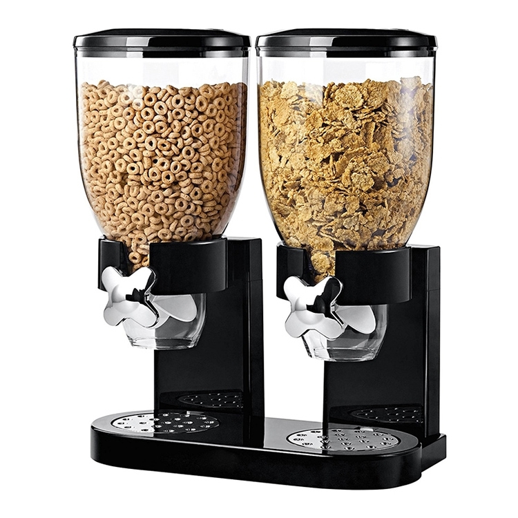

Multifunctional Double Head Cereal Dispenser Cereal Machine(Black)
