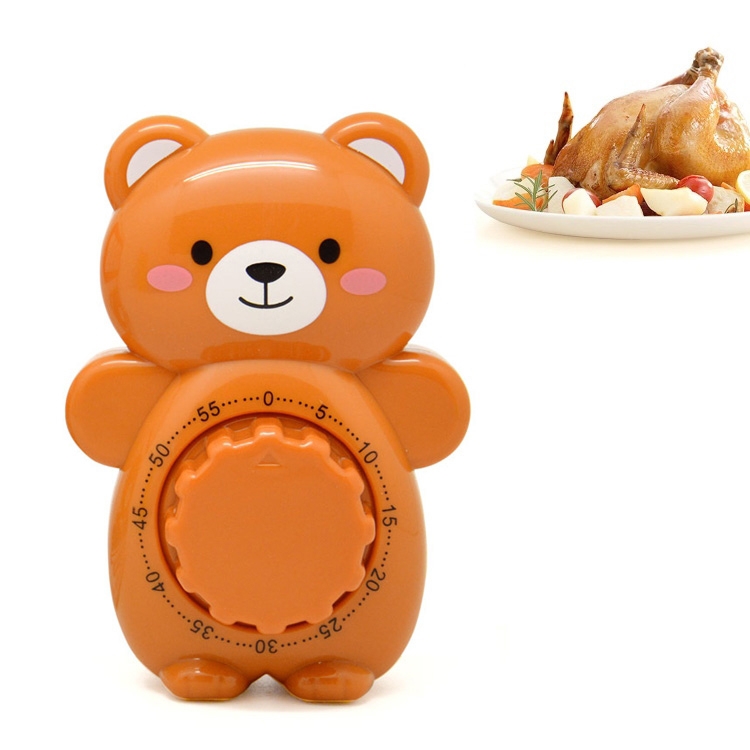 

3 PCS Cartoon Bear Timer Kitchen Gadget Mechanical Timer(Brown)