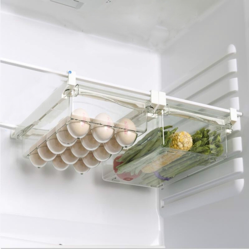 

Refrigerator Storage Box Drawer Type Square Household Multifunctional Food Preservation Box, Specification: 1 Egg Box + 1 Fresh Box