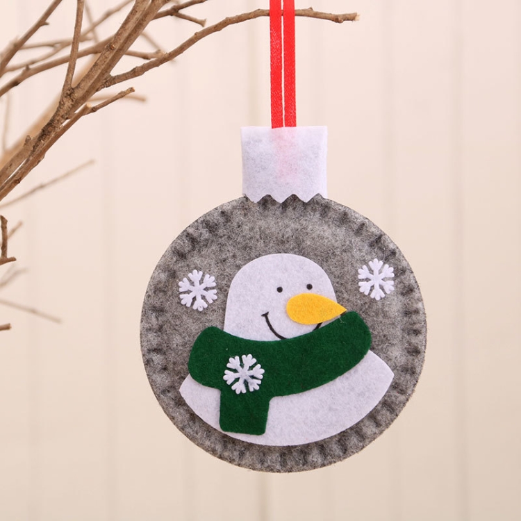 

10 PCS Christmas Decorations Felt Cloth Stickers ChristmasTree Pendant(Grey)