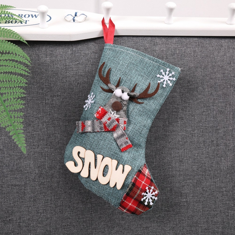 

3 PCS Christmas Decorations Medium Christmas Stocking Gift Bag(Elk)