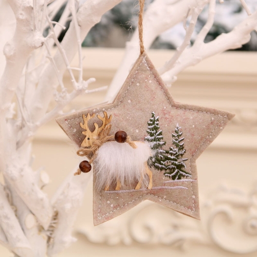 

3 PCS Christmas Coth Embroidery Small Pendant Christmas Decoration, Specification: Five Stars(Gray)