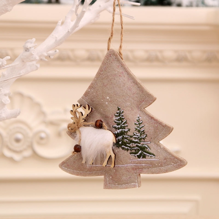 

3 PCS Christmas Coth Embroidery Small Pendant Christmas Decoration, Specification: Tree(Gray)
