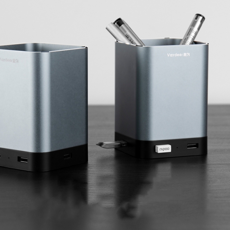 

Vaydeer Multi-function 4 x USB Ports Aluminum Alloy Pen Holder Office Desktop Storage Decoration HUB, Cable Length: 1.5m