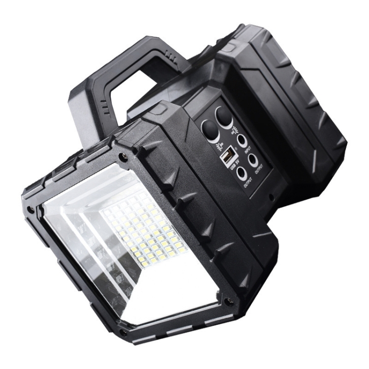 

LED Multi-function Portable Lamp Large Floodlight Long Shot Double Headlight Searchlight, Style:Without Solar Panel