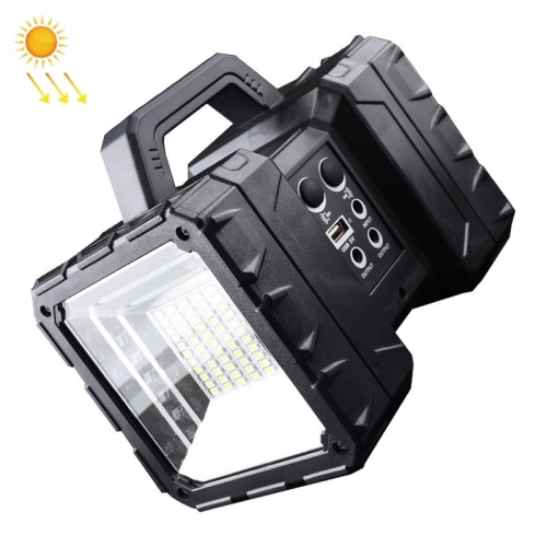 

LED Multi-function Portable Lamp Large Floodlight Long Shot Double Headlight Searchlight, Style:With Solar Panel