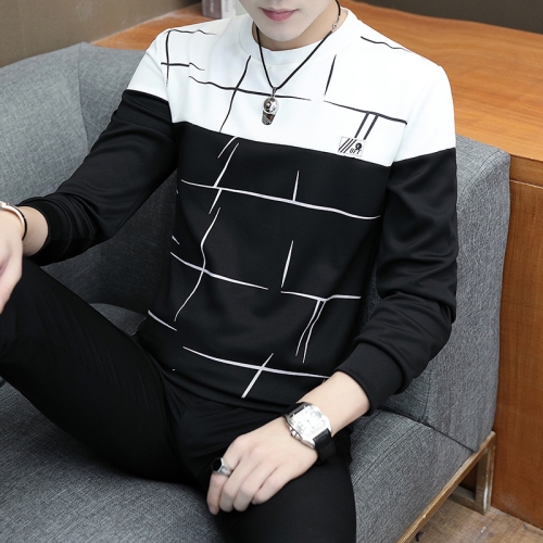 

Long Sleeve Crew Neck Printed SweaterShirt Bottoming Shirt, Size: XXXL(Black)
