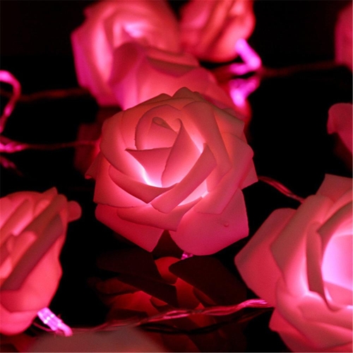 

Battery operated Novelty Rose Flower Fairy String Lights 20LEDs 3M Fashion Holiday Lighting Wedding Party Christmas Decoration(Red)