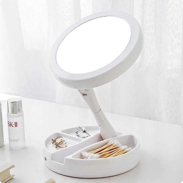 Sunsky 2 Pcs Foldable Led Light Makeup Mirror 10x Magnifying 2 Pcs Foldable Led Light Makeup Mirror