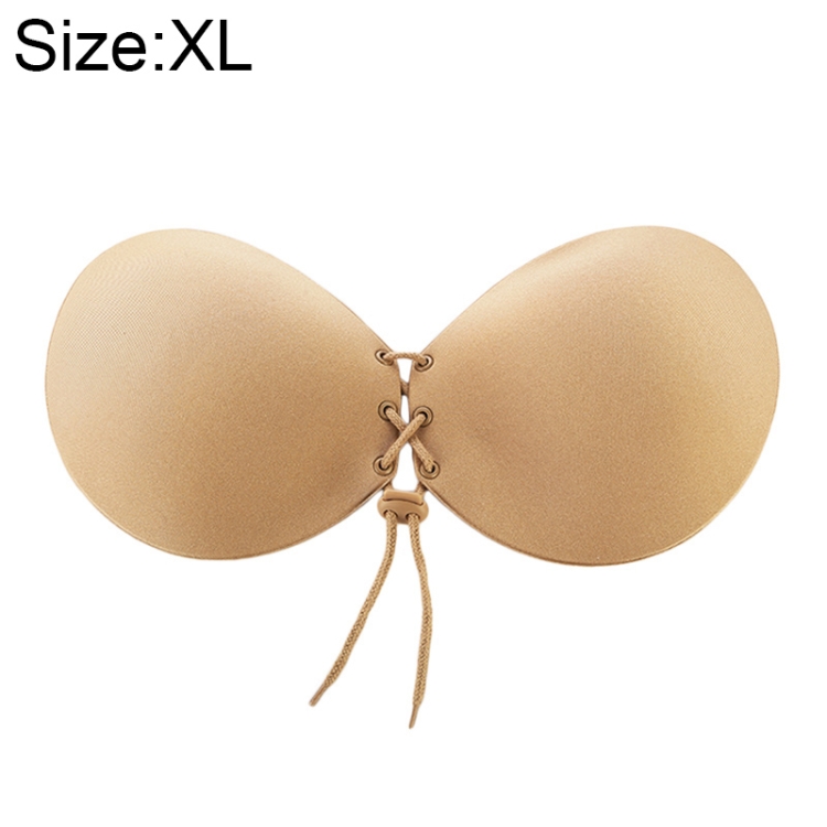 

Women Self-Adhesive Strapless Bandage Blackless Solid Bra Silicone underwear Invisible Bra, Size:XL(Round Khaki)