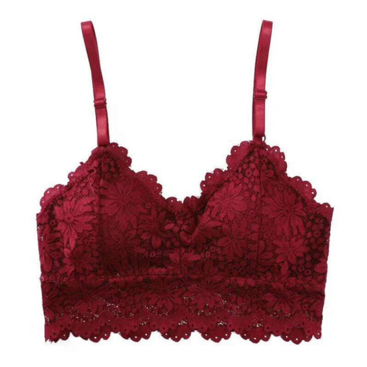 

Comfortable Breathable Adjustable Shoulder Strap Lace Wrap Bra(Red)
