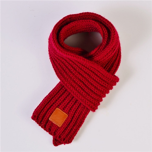 

Autumn Winter Boys Girls Baby Kid Solid Scarf Warm Knitted Scarves Women Scarf(Burgundy)