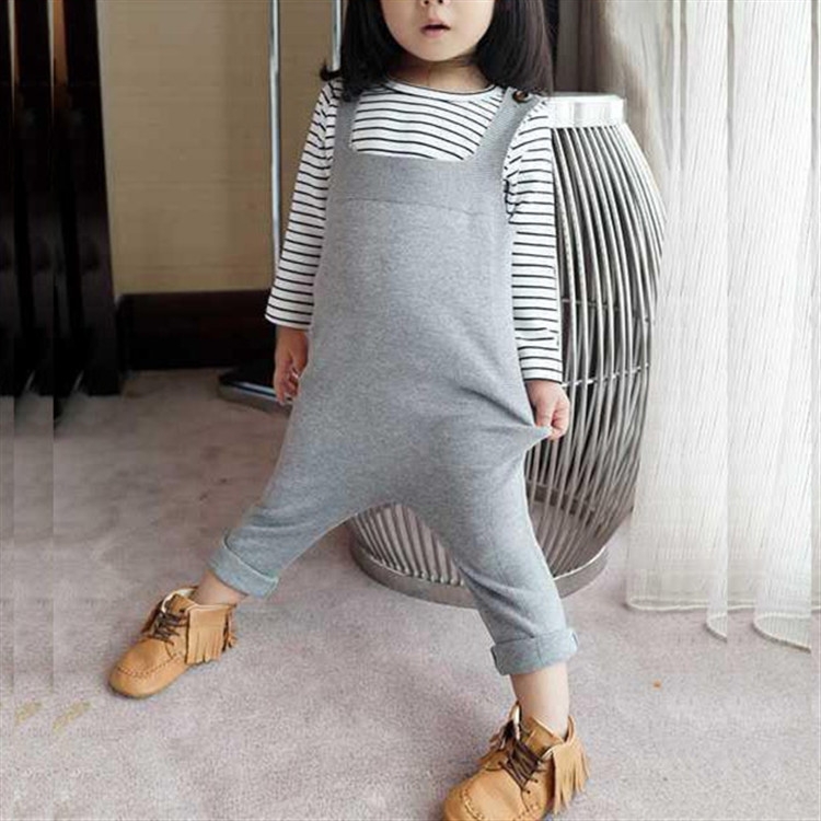 

Children Cotton Wool Knit Bib Jumpsuits, Kid Size:18-24M(Gray)