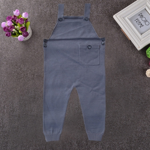

Spring and Autumn Children Candy Color Cotton Knit Bib, Size:80cm(Gray)