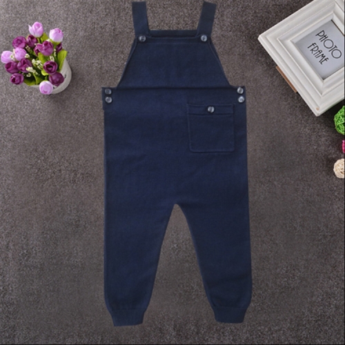 

Spring and Autumn Children Candy Color Cotton Knit Bib, Size:100cm(Dark blue)