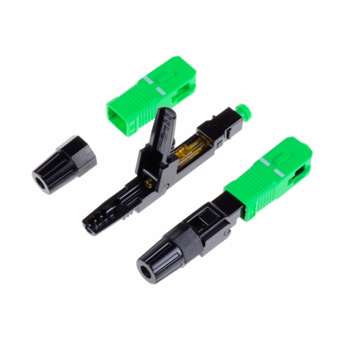 

10 PCS FTTH SC APC Single-Mode Fiber Optic Quick Connector(Green)