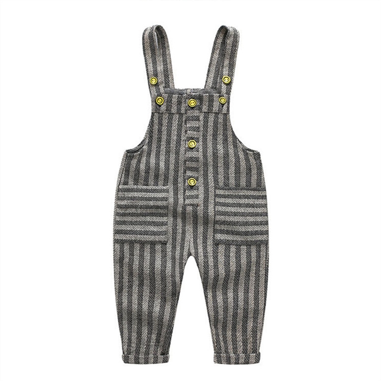 

Children Openable Cotton Bib Jumpsuit, Size:80cm(Stripes)