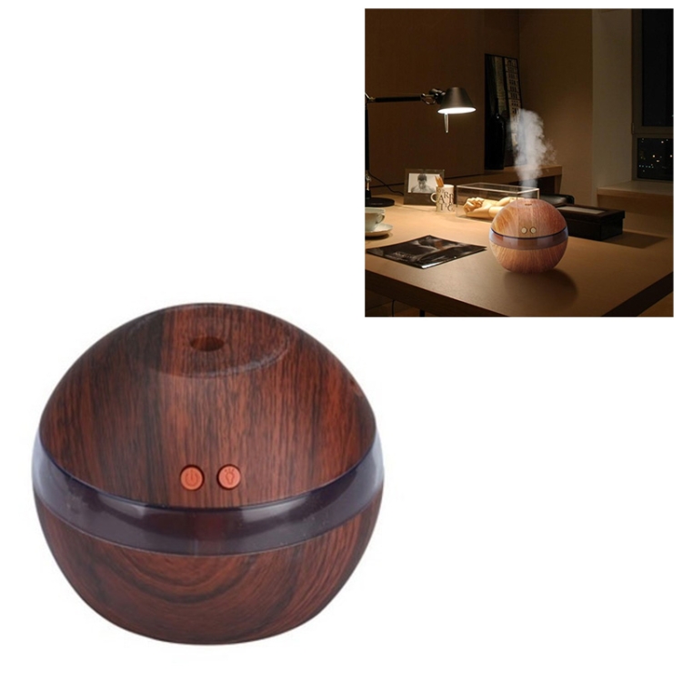 

Imitation Wood Grain Ball Mini Car Humidifier USB Mute Big Spray Humidification Water Hydrator(Dark wood)