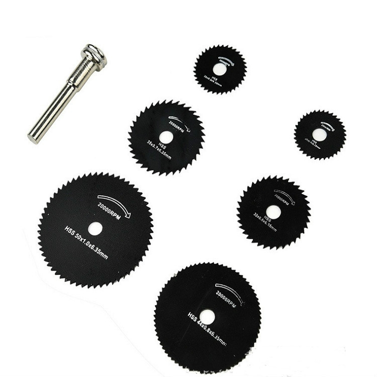 

7 PCS/Set Electric Grinder Saw Blade High Speed Steel Saw Blade Woodworking Saw Blade High Speed Steel Cutting Piece, Model:11025